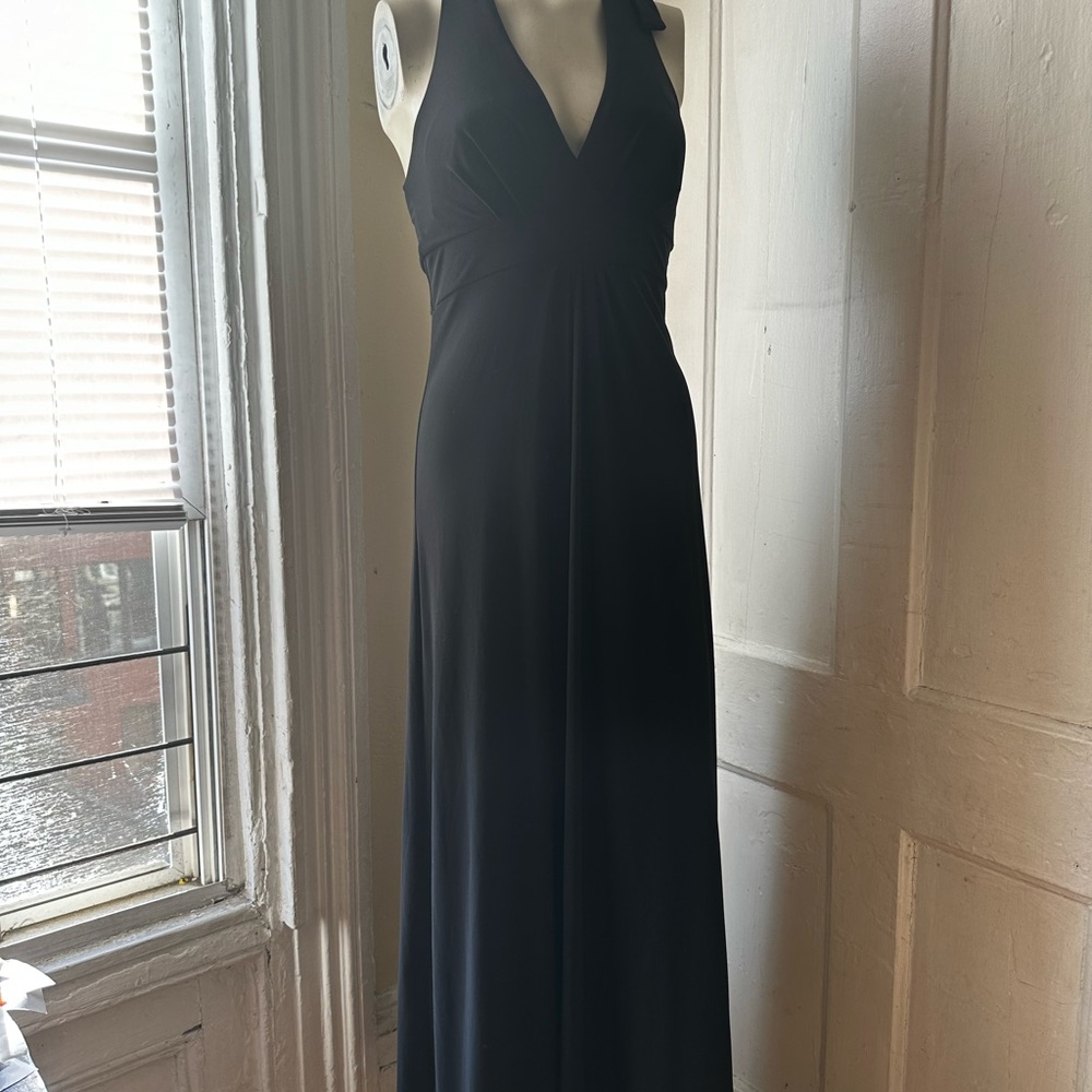 Elegant Black Halter Neck Dress